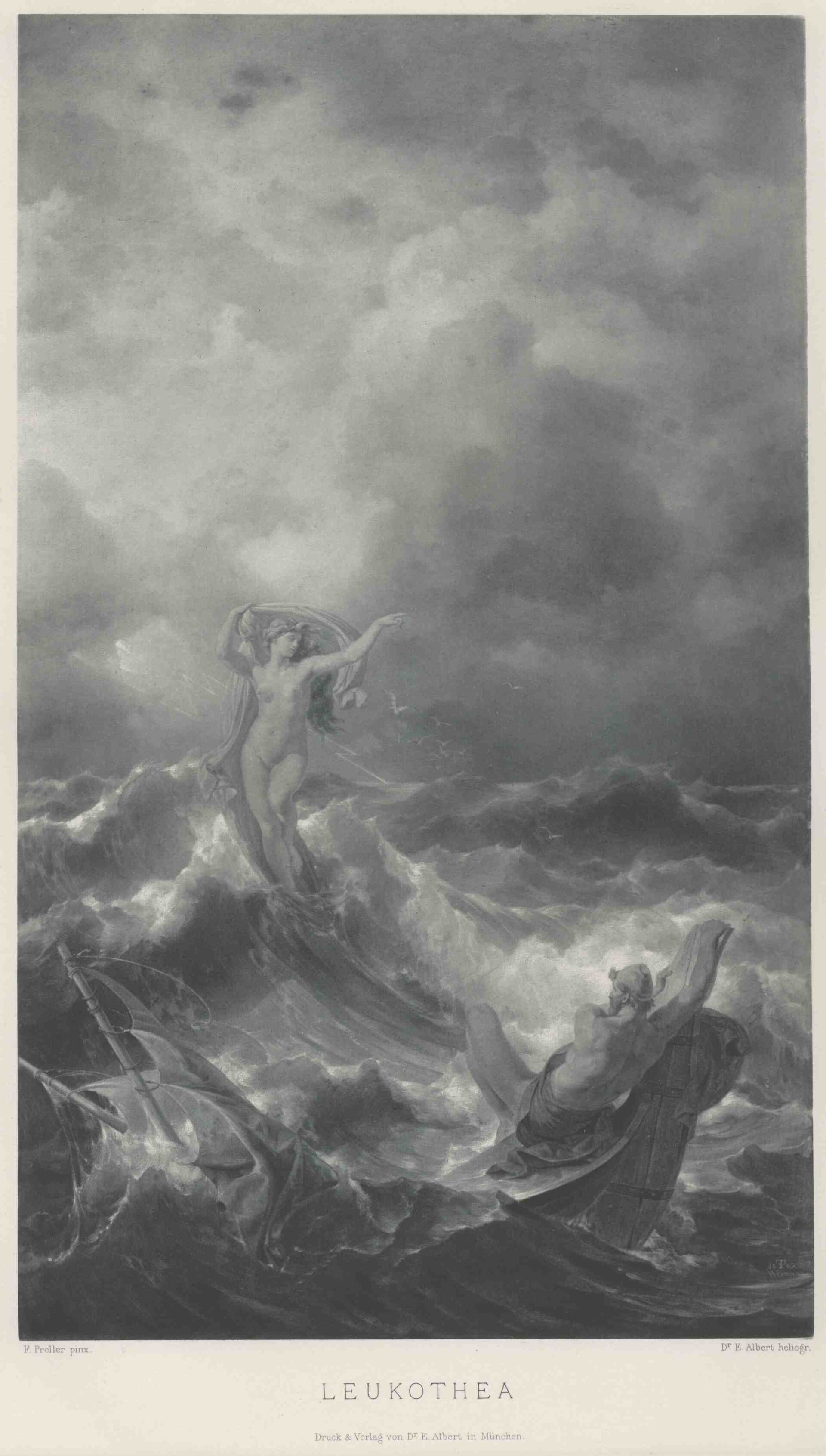 Odysseus and Leucothea by Friedrich Preller the Elder