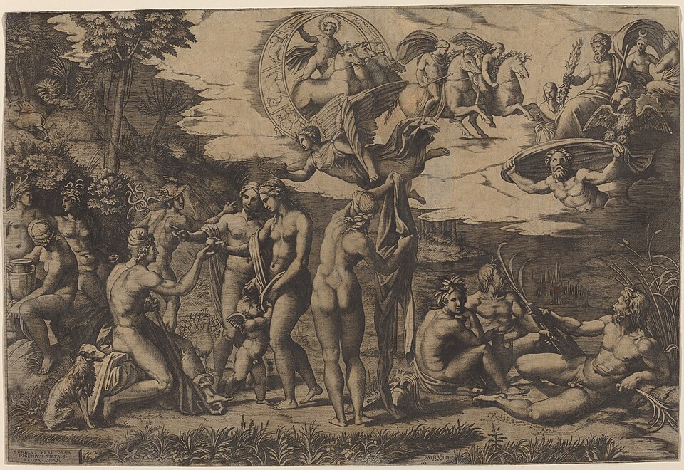 The Judgment of Paris (after Raphael) by Marcantonio Raimondi
