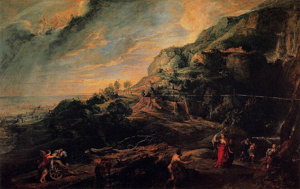 Landscape with Ulysses and Nausicaä by Peter Paul Rubens