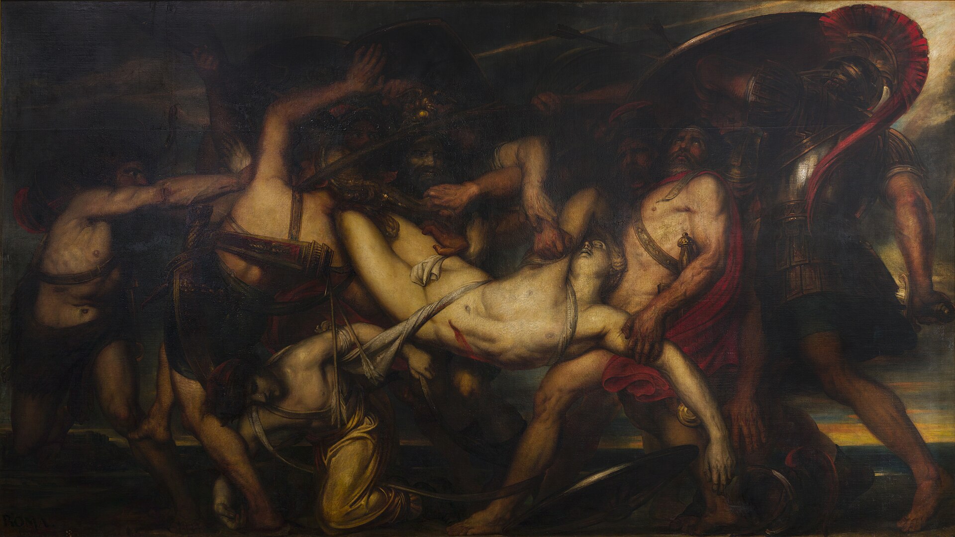 The Greeks and Trojans Fighting over the Body of Patroclus by Antoine Wiertz